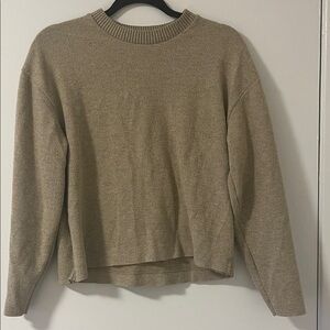 Zara Taupe Crewneck Sweater - Relaxed Knit